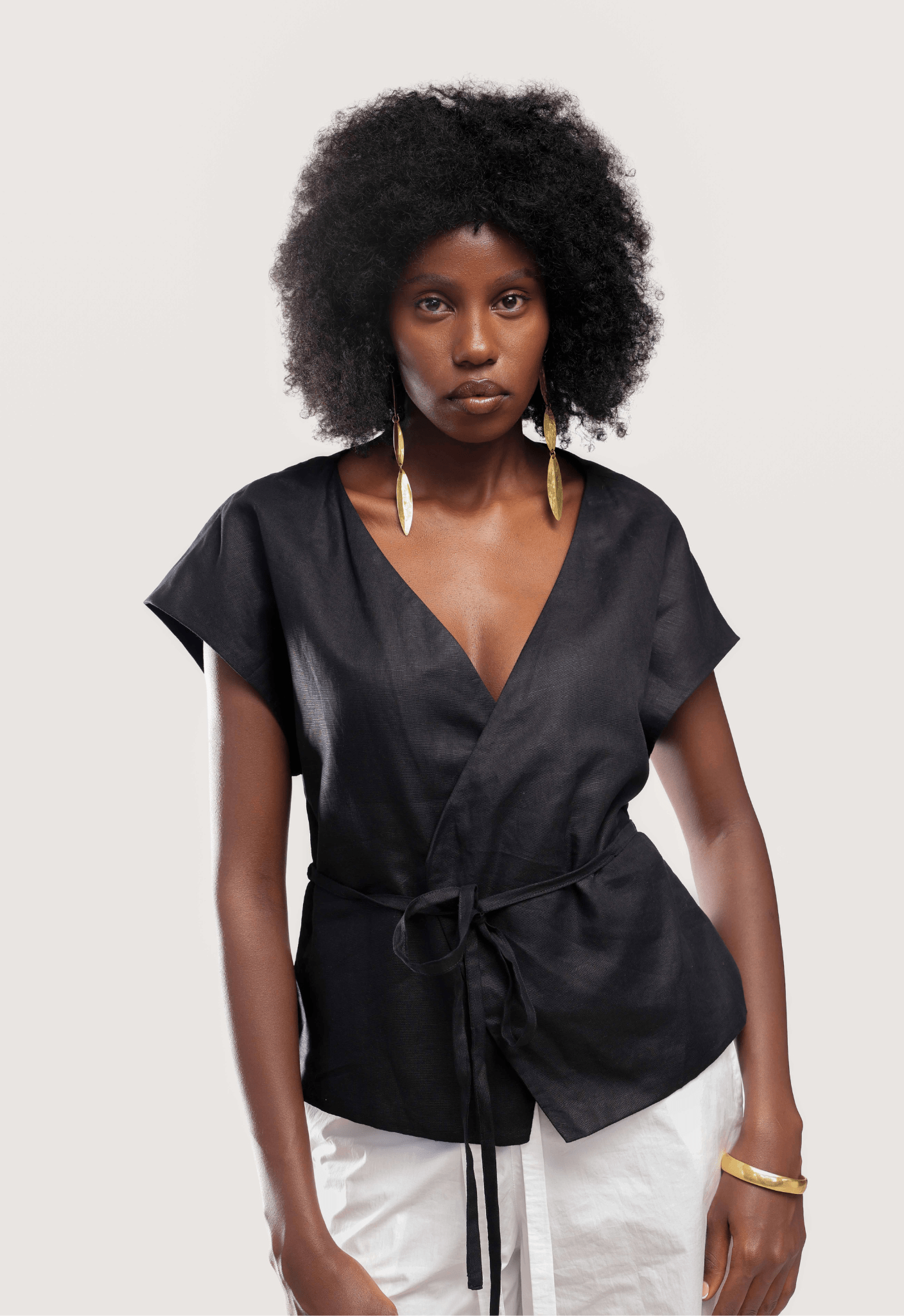 Asili Wrap Top - Black - THAMA