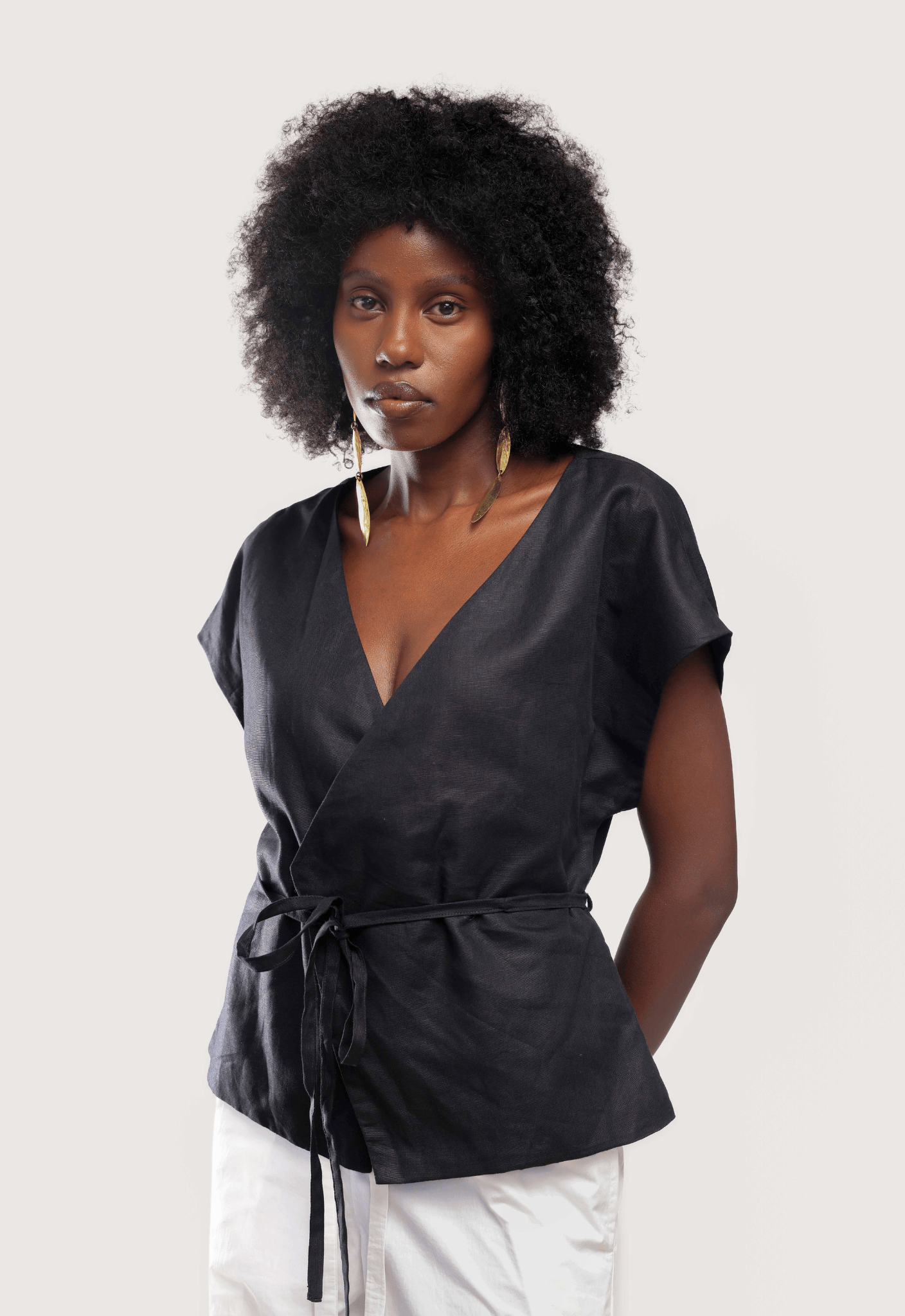 Asili Wrap Top - Black - THAMA