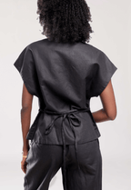 Asili Wrap Top - Black - THAMA