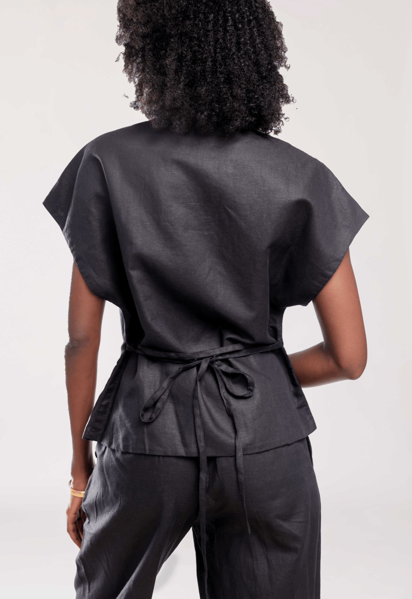 Asili Wrap Top - Black - THAMA